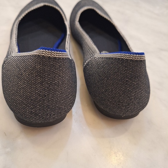 Rothy's Birdseye Round Toe Flats Sz 12 Black White Knit Ballet Shoes Washable - Picture 5 of 8
